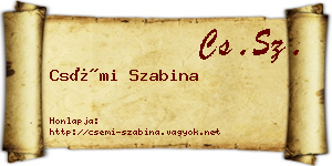 Csémi Szabina névjegykártya