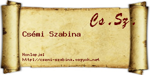 Csémi Szabina névjegykártya