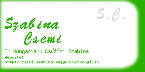 szabina csemi business card